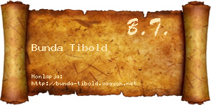 Bunda Tibold névjegykártya